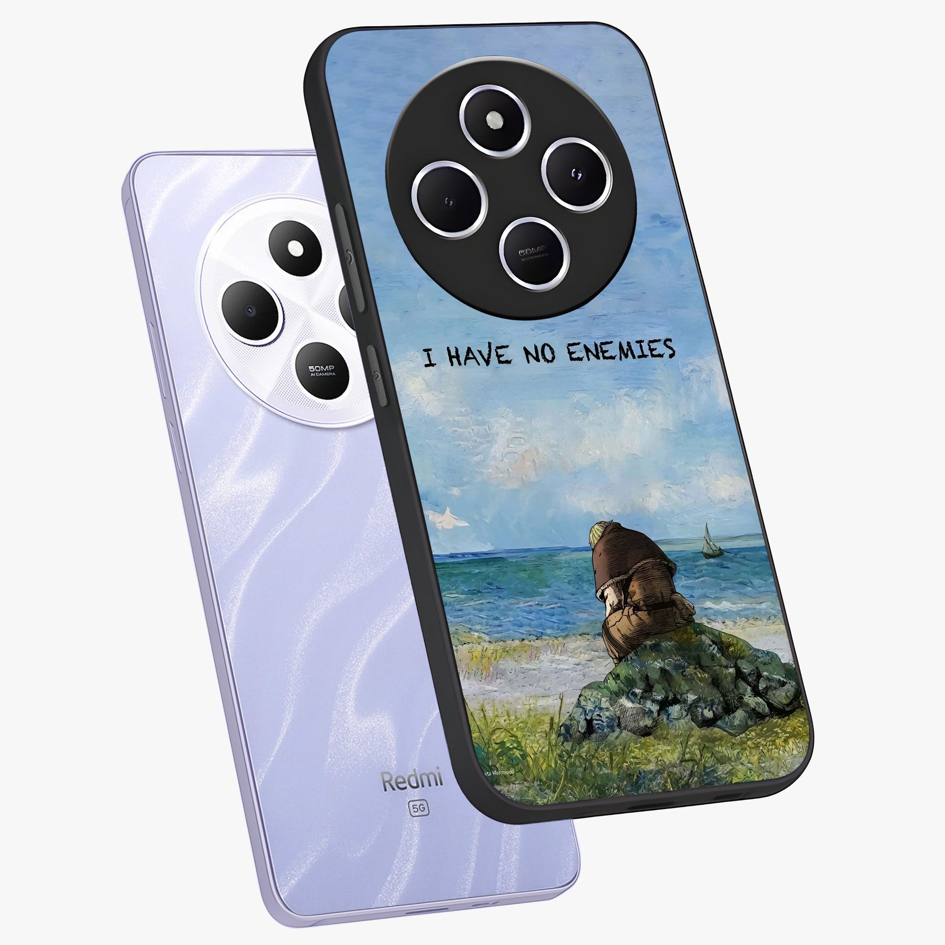 Peace Beyond War Glass Case displayed in angled mockup highlighting meaningful message design with artistic aesthetic style.