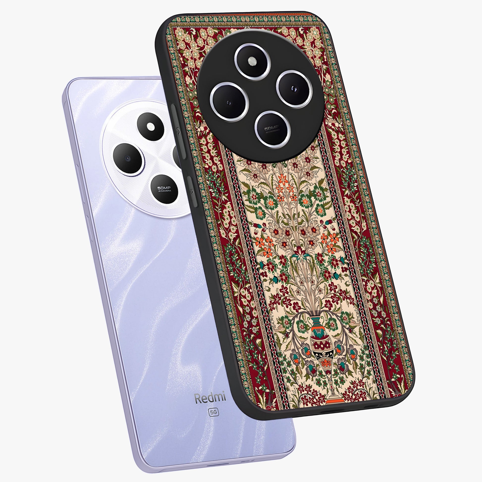 Persian Inspired Glass Case displayed in angled mockup highlighting intricate traditional design with elegant cultural aesthetic.