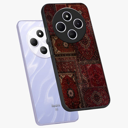 Persian Velvet Tale Glass Case displayed in angled mockup highlighting ornate textile inspired design with royal aesthetic.