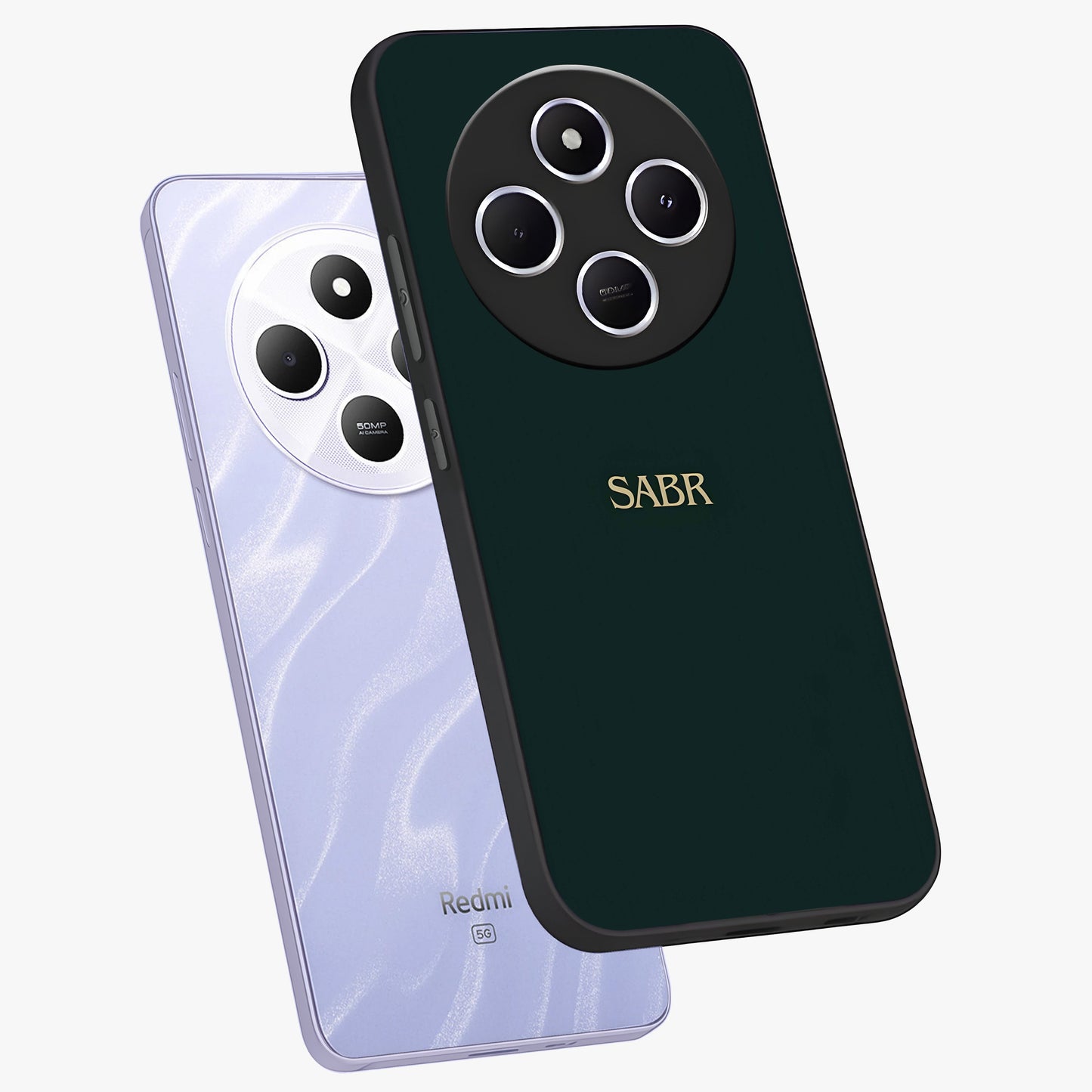 Sabr Minimal Patience Glass Case displayed in angled mockup highlighting simple inspirational design with clean aesthetic style.