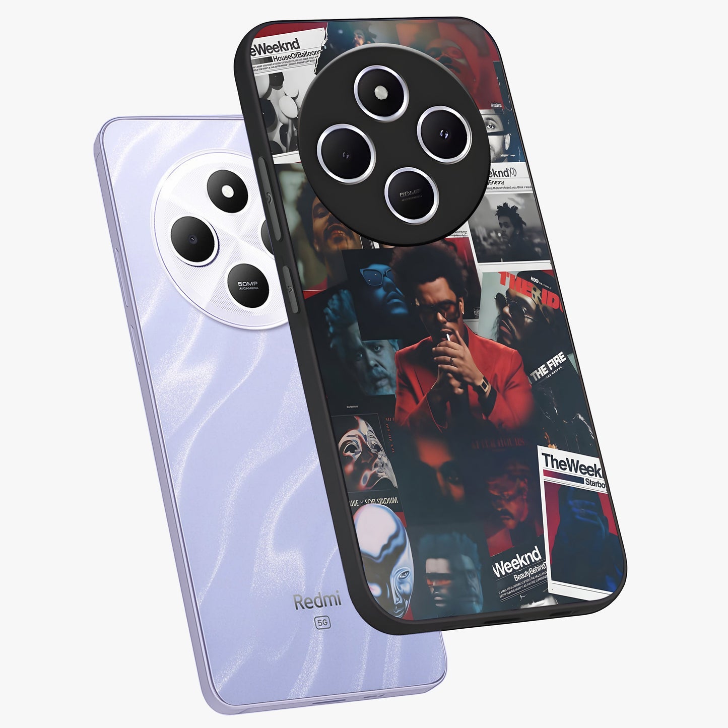The Weeknd Glass Case displayed in angled mockup highlighting stylish pop culture inspired design with modern aesthetic.