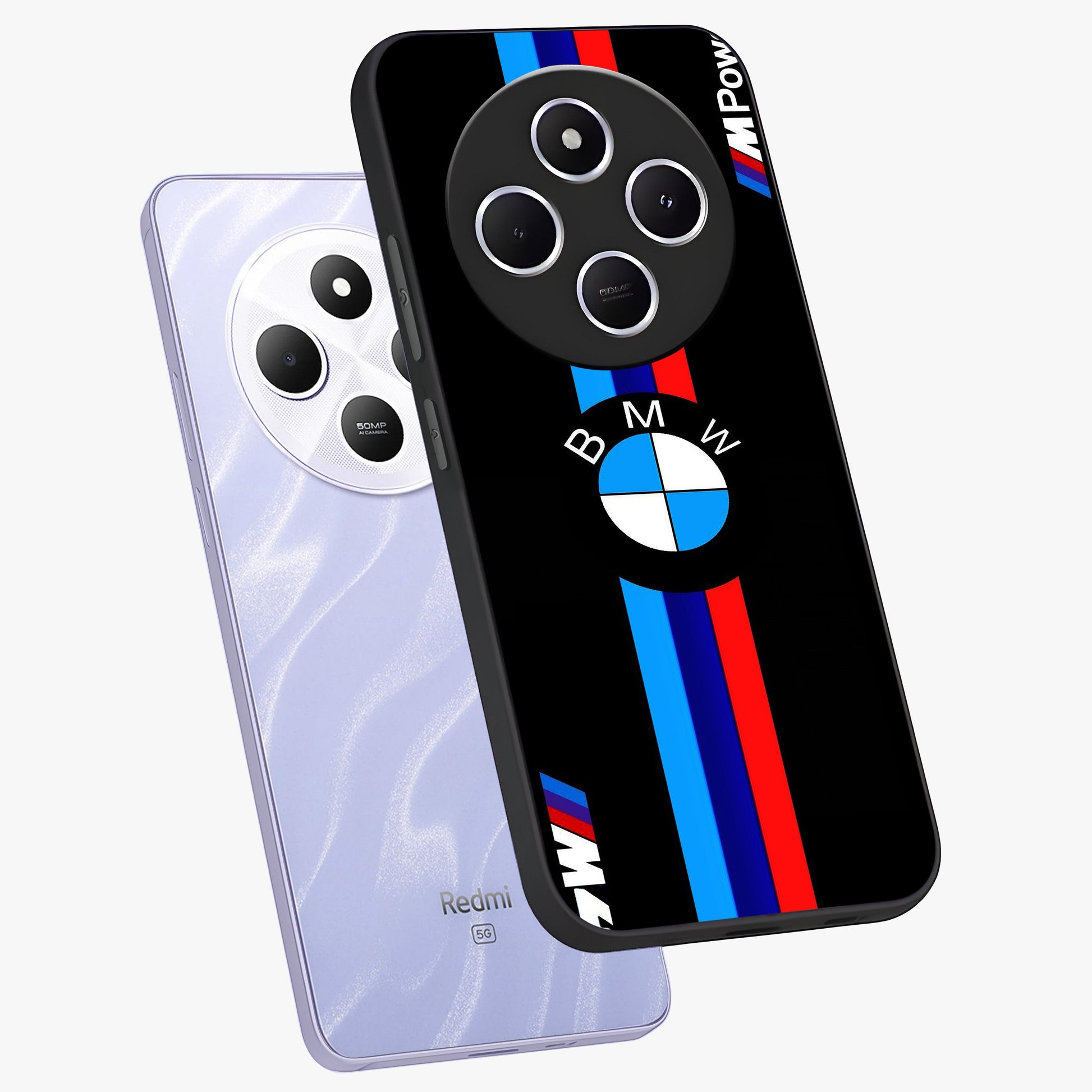 Turbo BMW Beast Glass Case displayed in angled mockup highlighting sleek racing car design with bold automotive aesthetic.