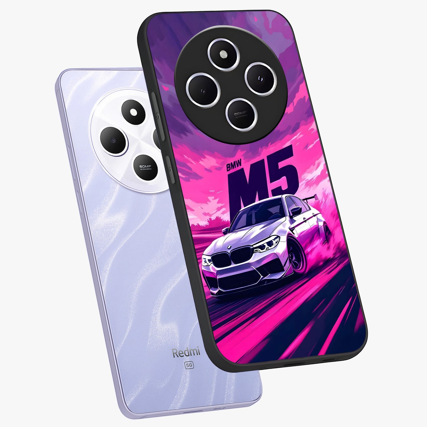Velocity Drift Pulse Glass Case displayed in angled mockup highlighting dynamic drift design with sporty automotive aesthetic.