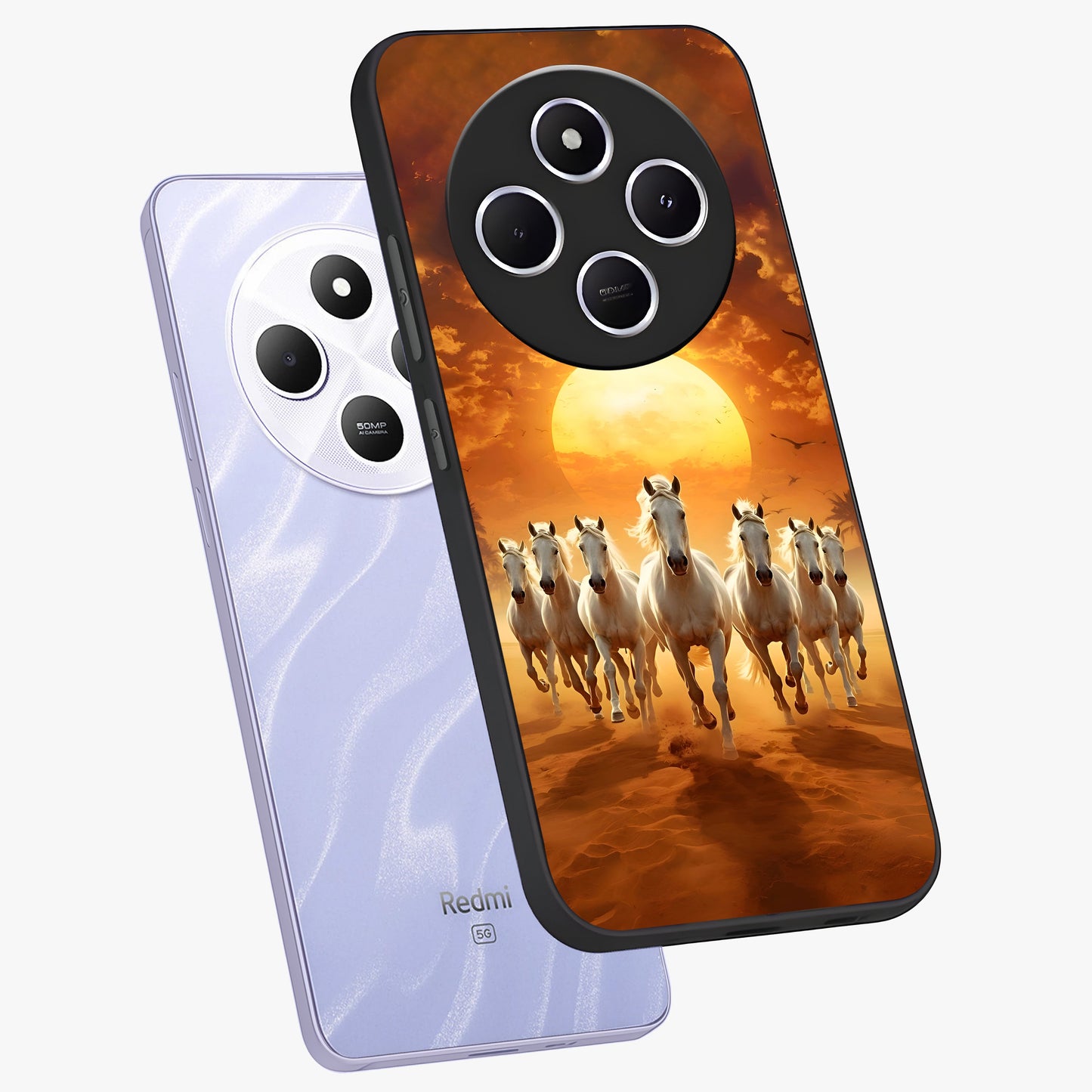 Wild Sunset Majesty Glass Case displayed in angled mockup highlighting vibrant sunset sky design with scenic aesthetic.