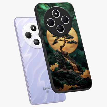Zen Moon Rise Glass Case displayed in angled mockup highlighting peaceful lunar design with zen aesthetic style.