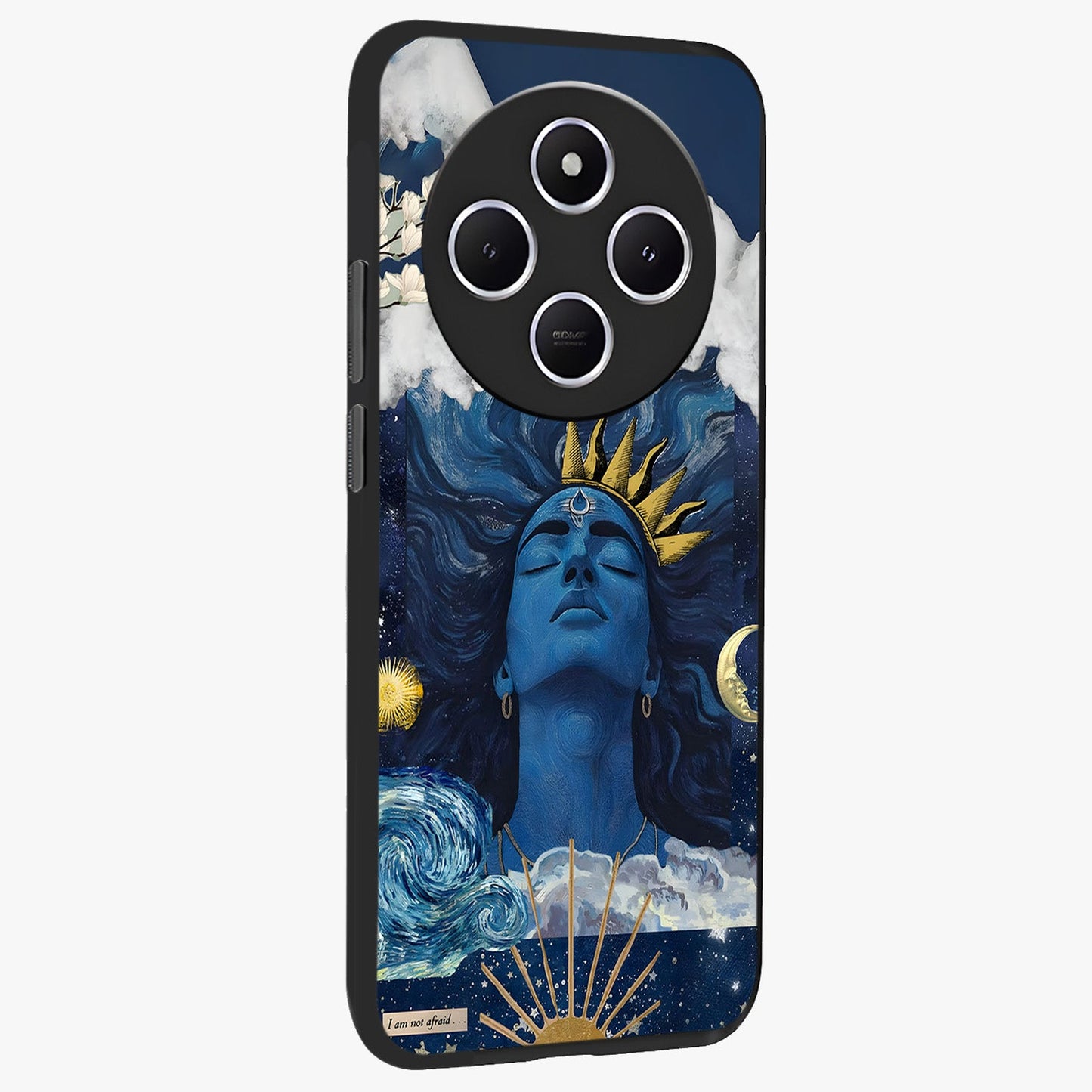 Aesthetic Lord Shiva Glass Case upright view showcasing powerful Lord Shiva artwork with devotional theme.