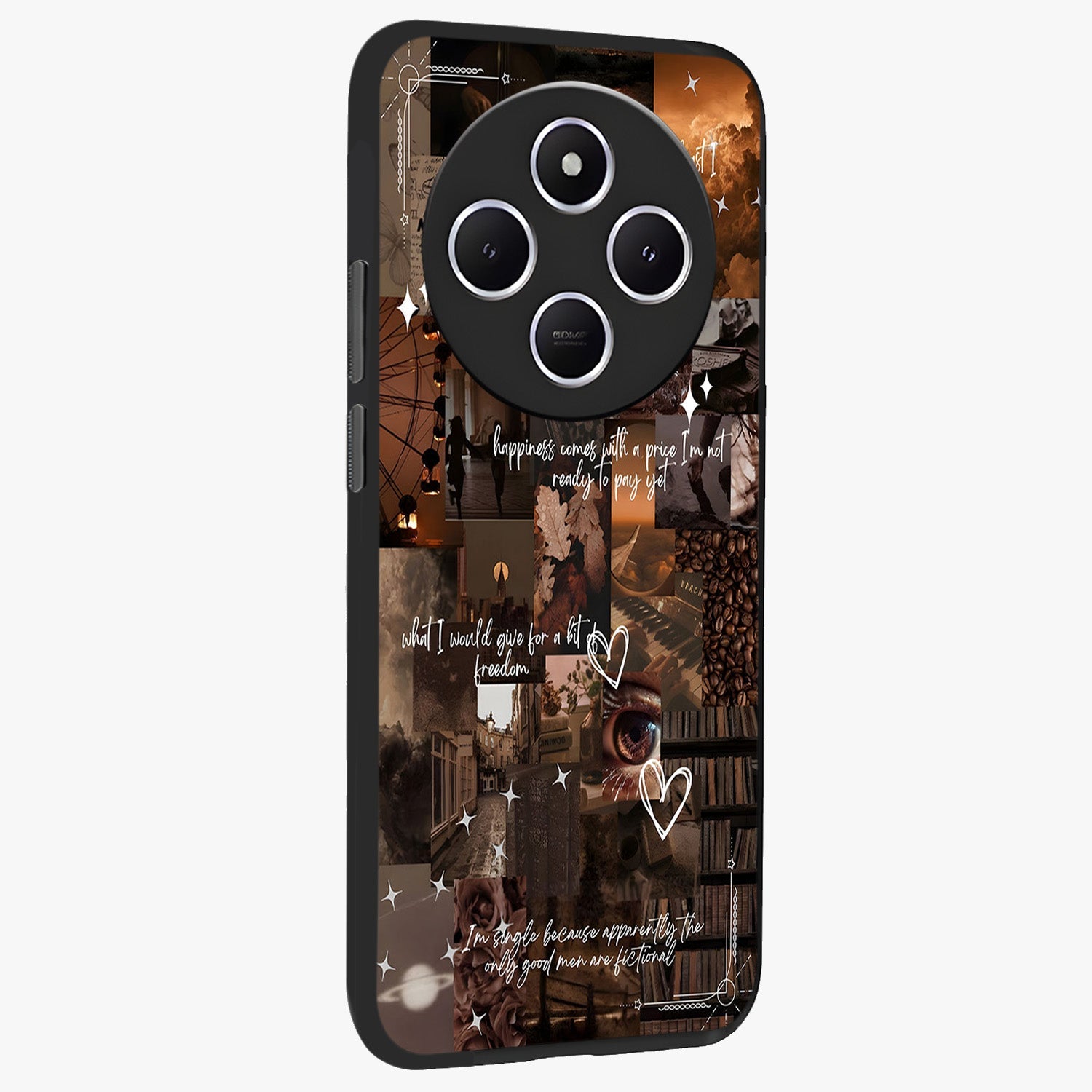 Bittersweet Aesthetic Chaos Glass Case upright view showcasing bold artistic chaos design with modern aesthetic style.