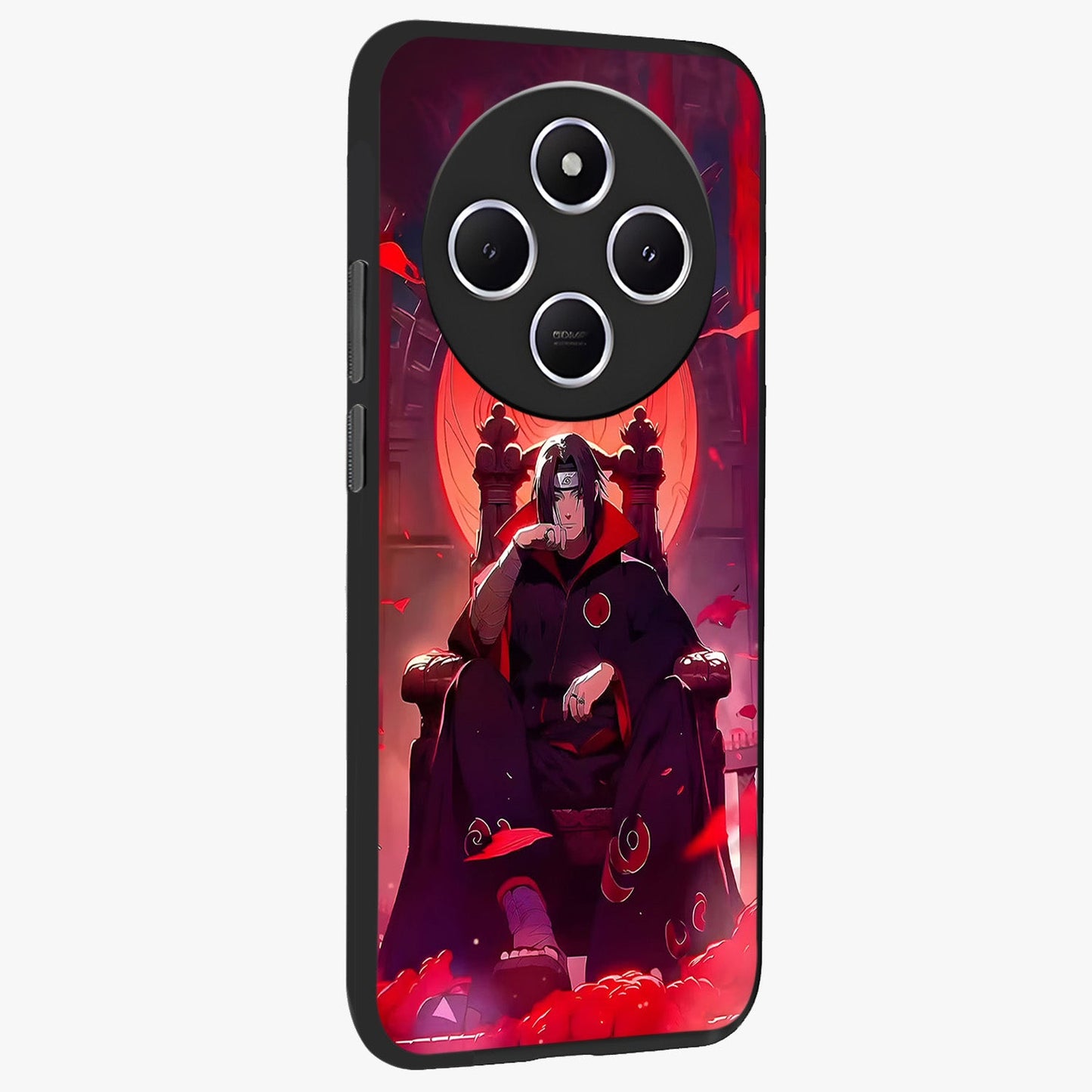 Blood Moon Sovereign Glass Case upright view showcasing powerful moon inspired artwork with cosmic aesthetic style.