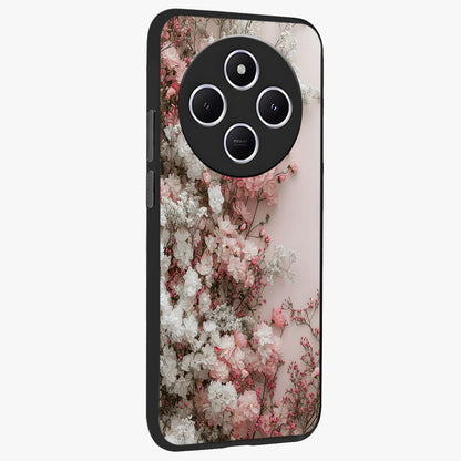 Blush Blossom Cloud Glass Case upright view showcasing calm floral cloud artwork with gentle dreamy theme.