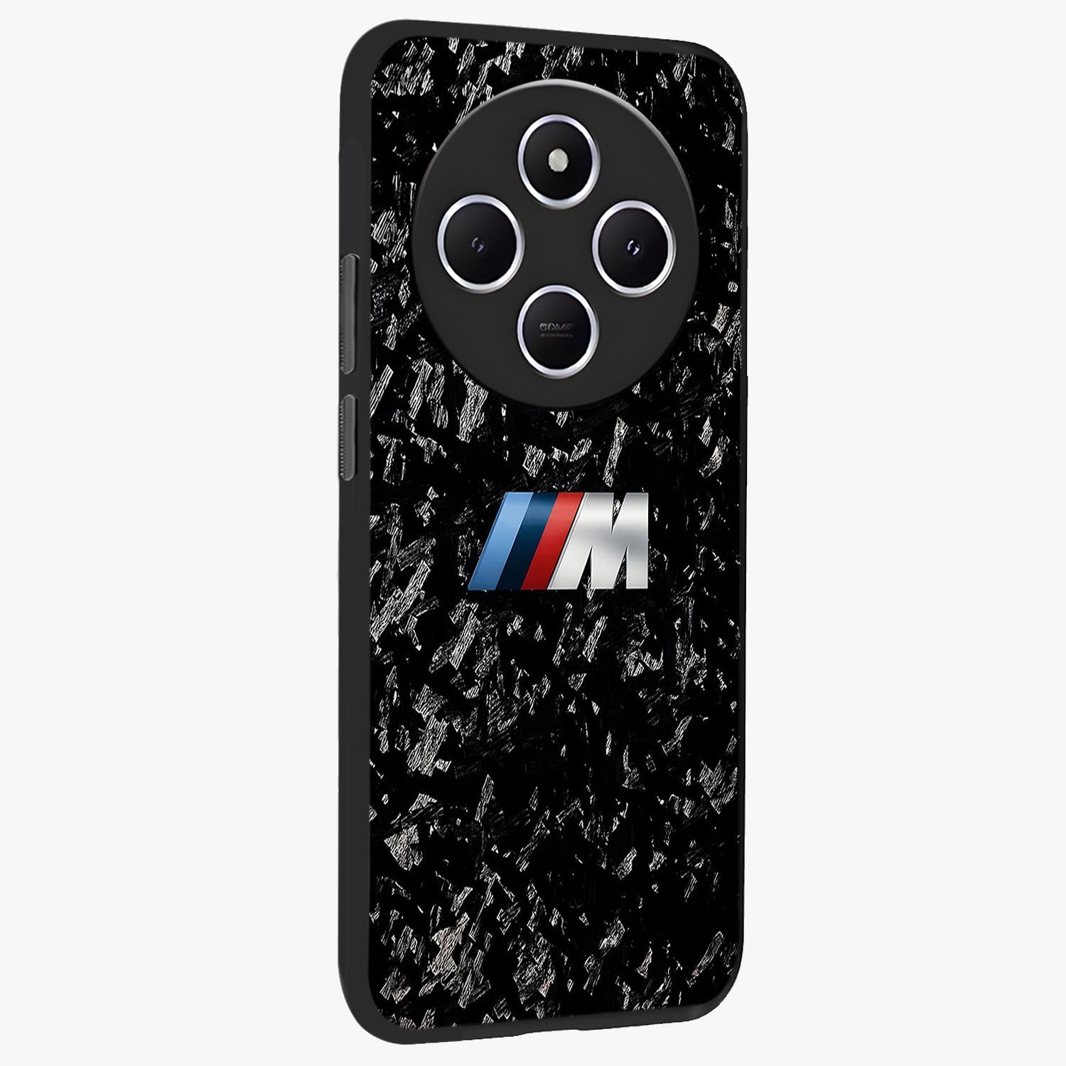 Carbon Speed Mark Glass Case upright view showcasing modern carbon speed graphic with bold automotive theme.