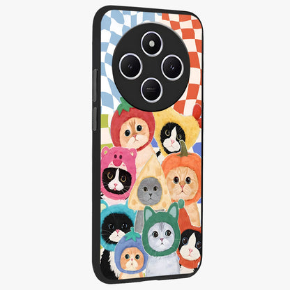 Cats in Fruits Glass Case upright view showcasing charming cat artwork with fun fruity theme.