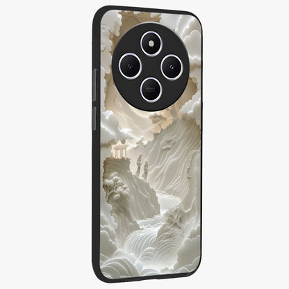 Celestial Origami Glass Case upright view showcasing creative origami artwork with modern celestial style.