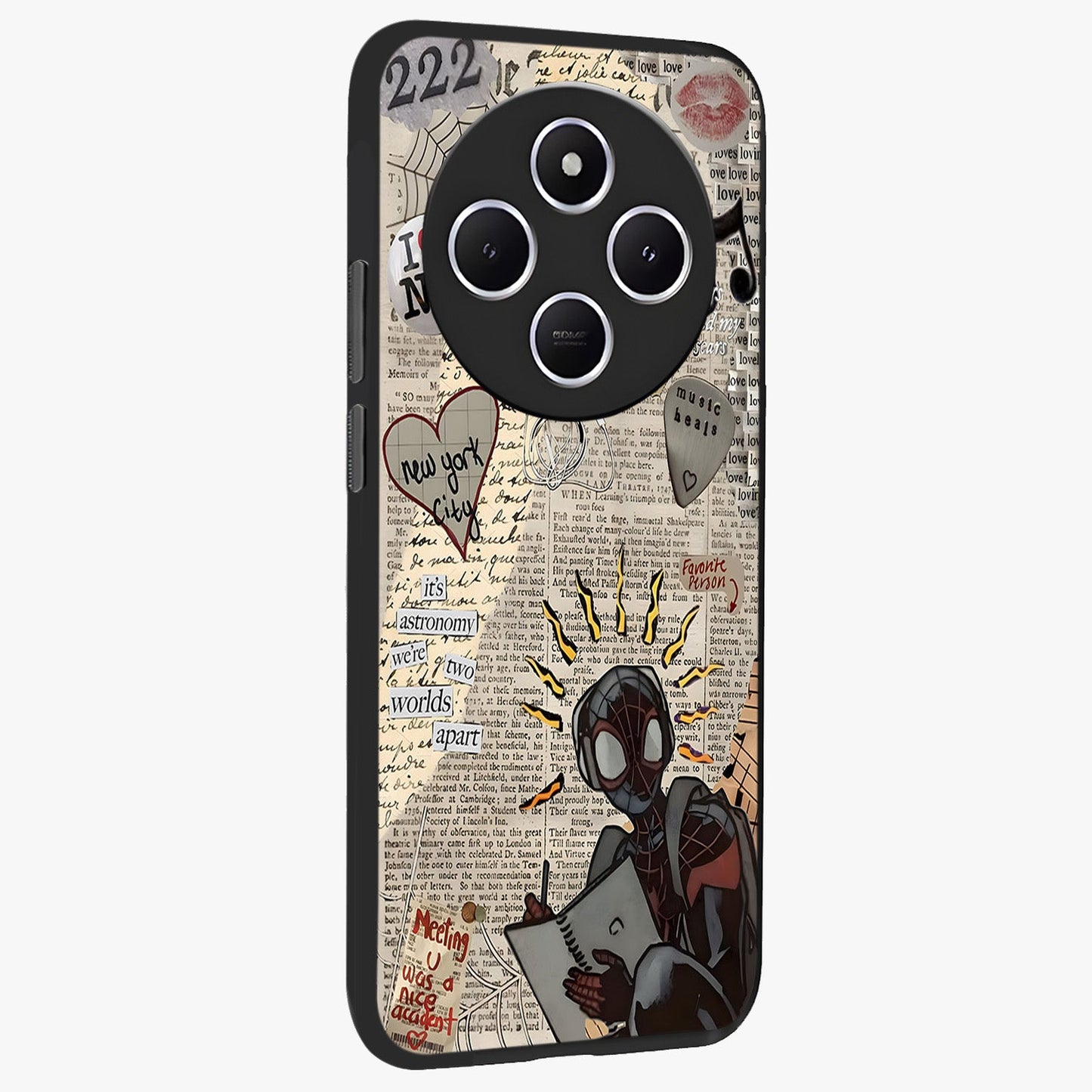City Dream Sketch Glass Case upright view showcasing urban skyline artwork with stylish hand drawn design.