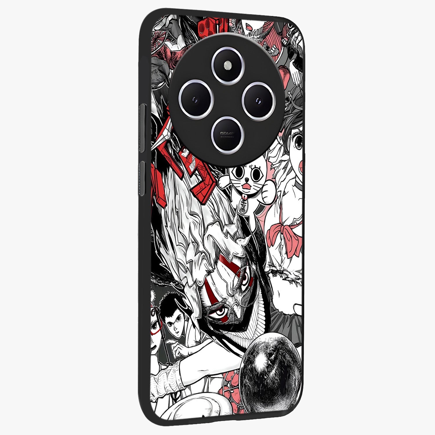 Crimson Chaos Panel Glass Case upright view showcasing intense crimson artwork with dramatic aesthetic style.