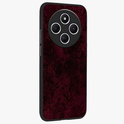 Crimson Fade Flow Glass Case upright view showcasing dynamic crimson flow artwork with stylish abstract theme.