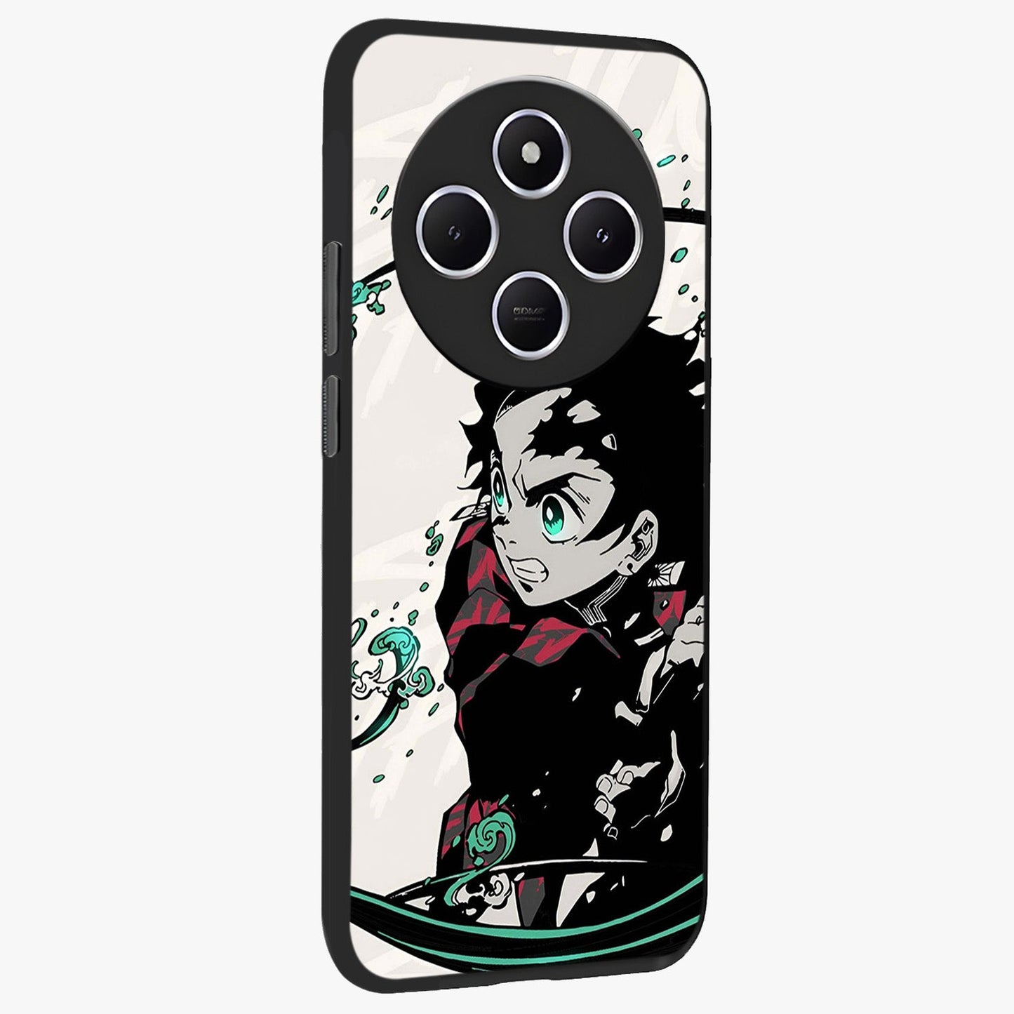 Demon Slayer Glass Case upright view showcasing powerful anime artwork with intense warrior theme.