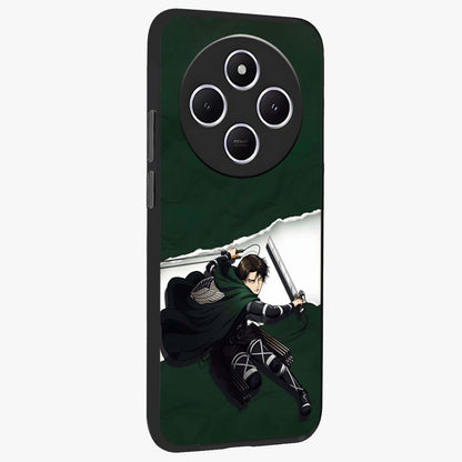 Emerald War Vanguard Glass Case upright view showcasing dramatic warrior artwork with bold fantasy theme.