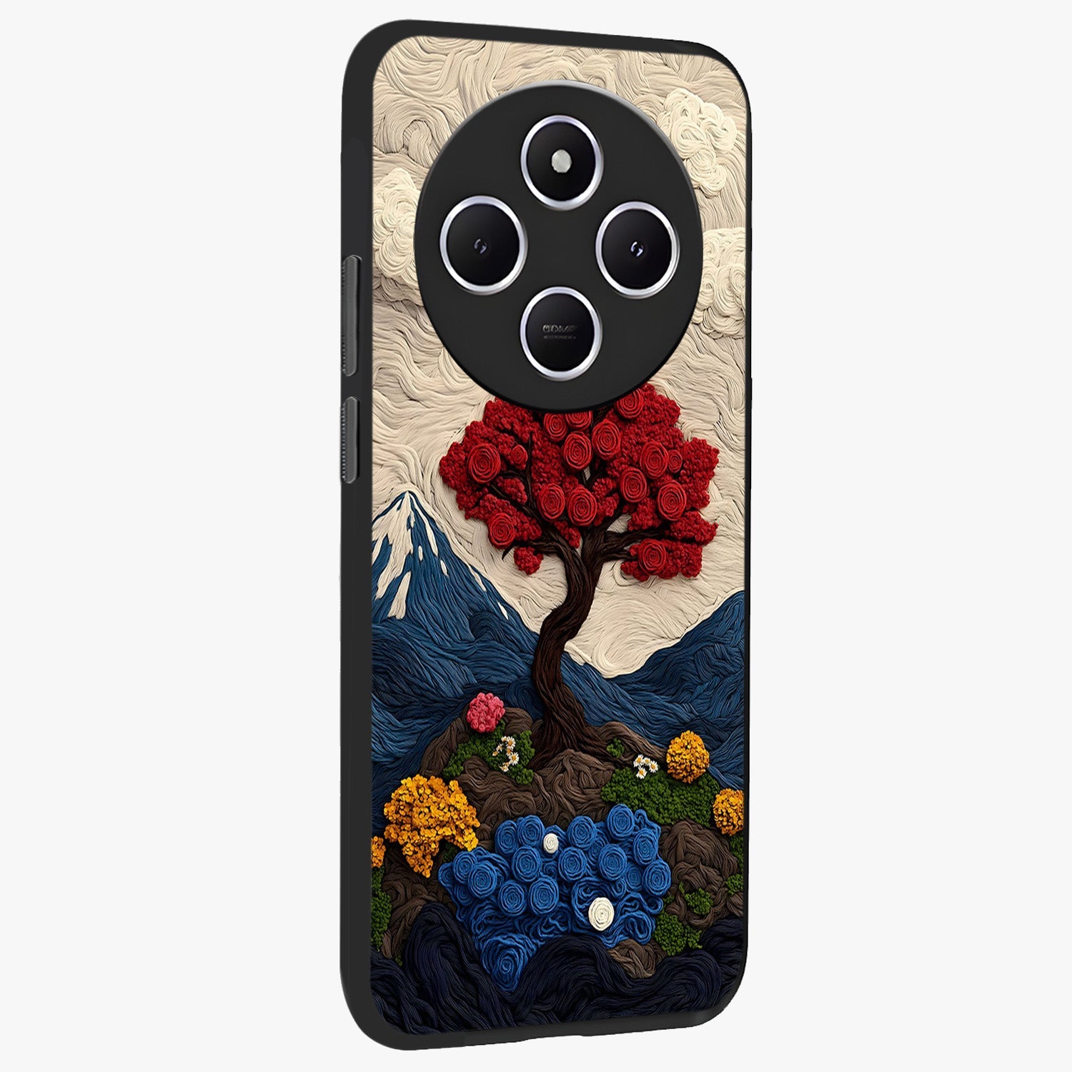 Eternal Nature Tapestry Glass Case upright view showcasing elegant nature tapestry design with decorative style.