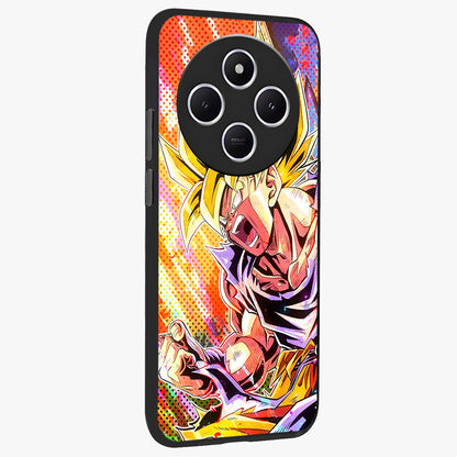 Firing Goku Glass Case upright view showcasing energetic anime artwork with bold warrior theme.