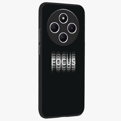 Focus Mode On Glass Case upright view showcasing strong typography statement with sleek motivational theme.