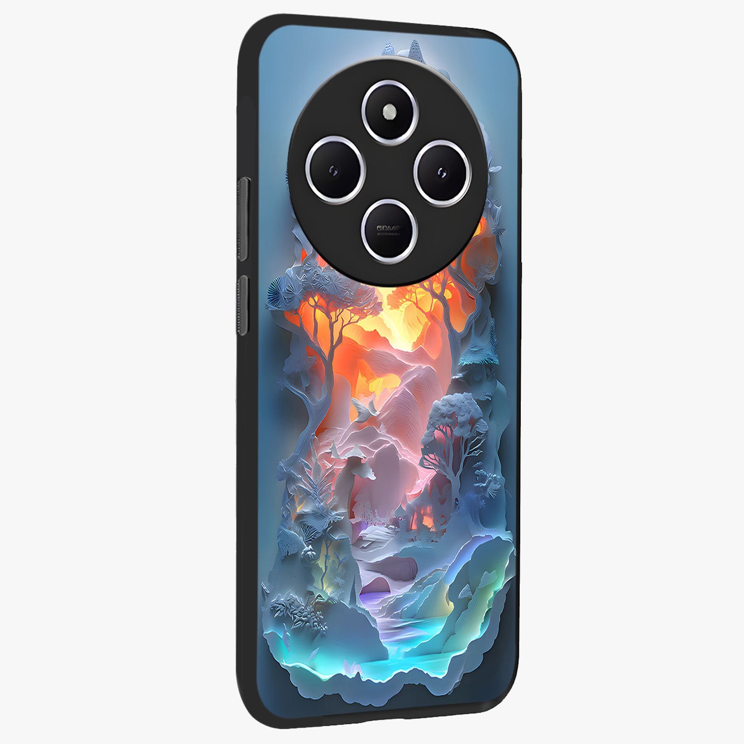 Glow Forest Portal Glass Case upright view showcasing enchanted forest portal artwork with fantasy nature theme.