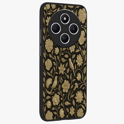 Golden Evil Eye Mandala Glass Case upright view showcasing decorative evil eye mandala artwork with spiritual aesthetic style.