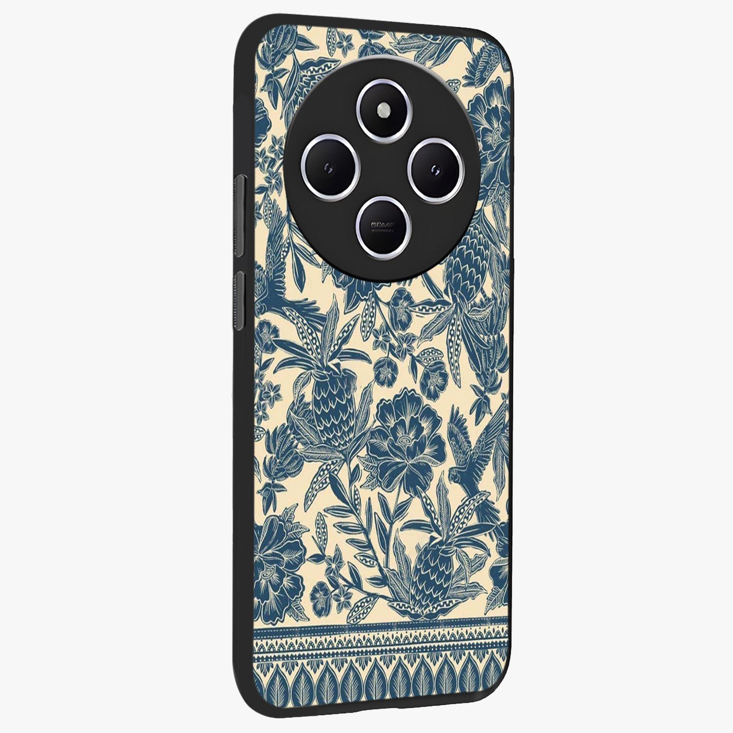 Heirloom Wild Bloom Glass Case upright view showcasing delicate wildflower artwork with timeless floral theme.