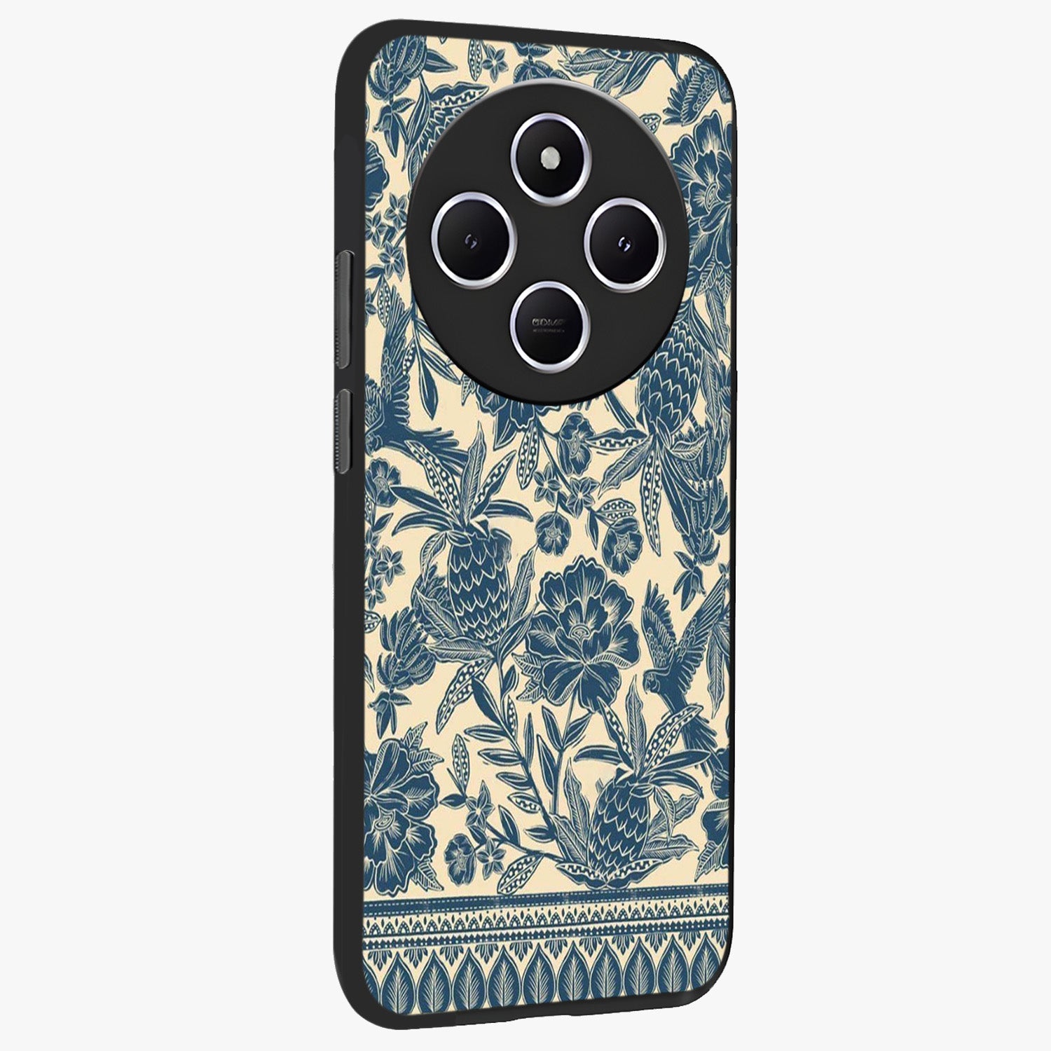Heirloom Wild Bloom Glass Case upright view showcasing delicate wildflower artwork with timeless floral theme.