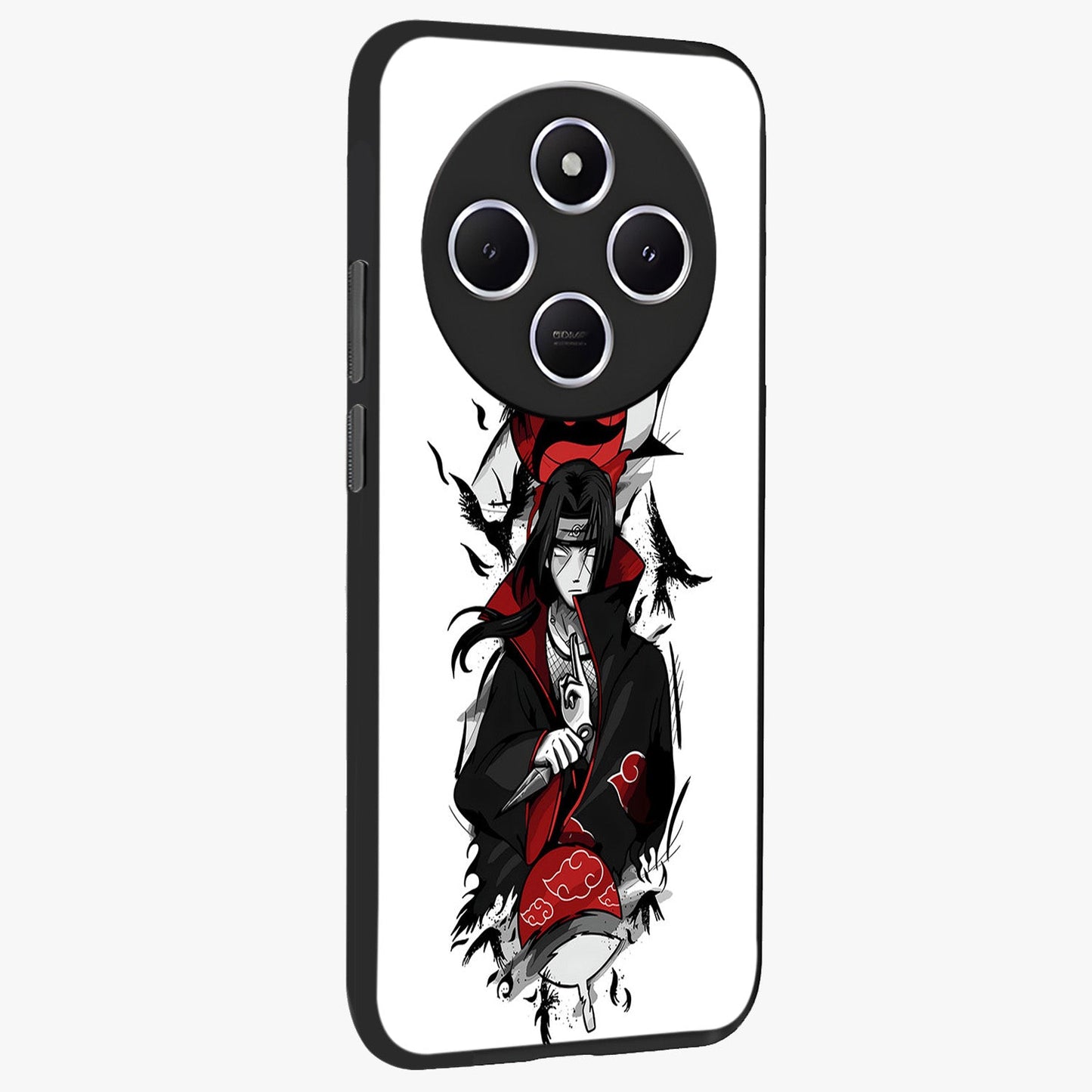 Itachi Limited Edition Naruto Anime Glass Case upright view showcasing intense anime artwork with powerful character theme.