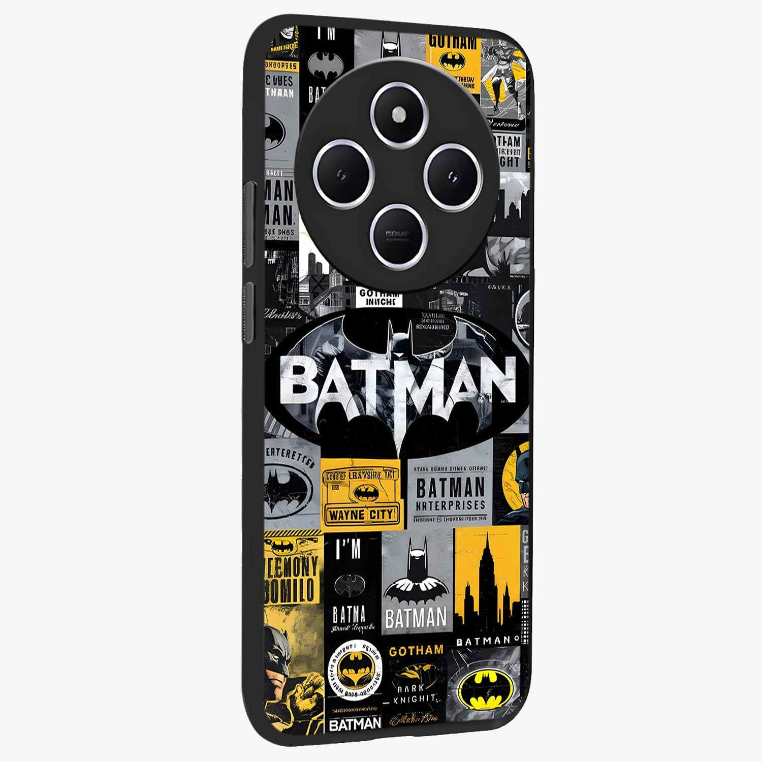 Knight Gotham Rise Glass Case upright view showcasing bold vigilante themed artwork with gothic city vibe.