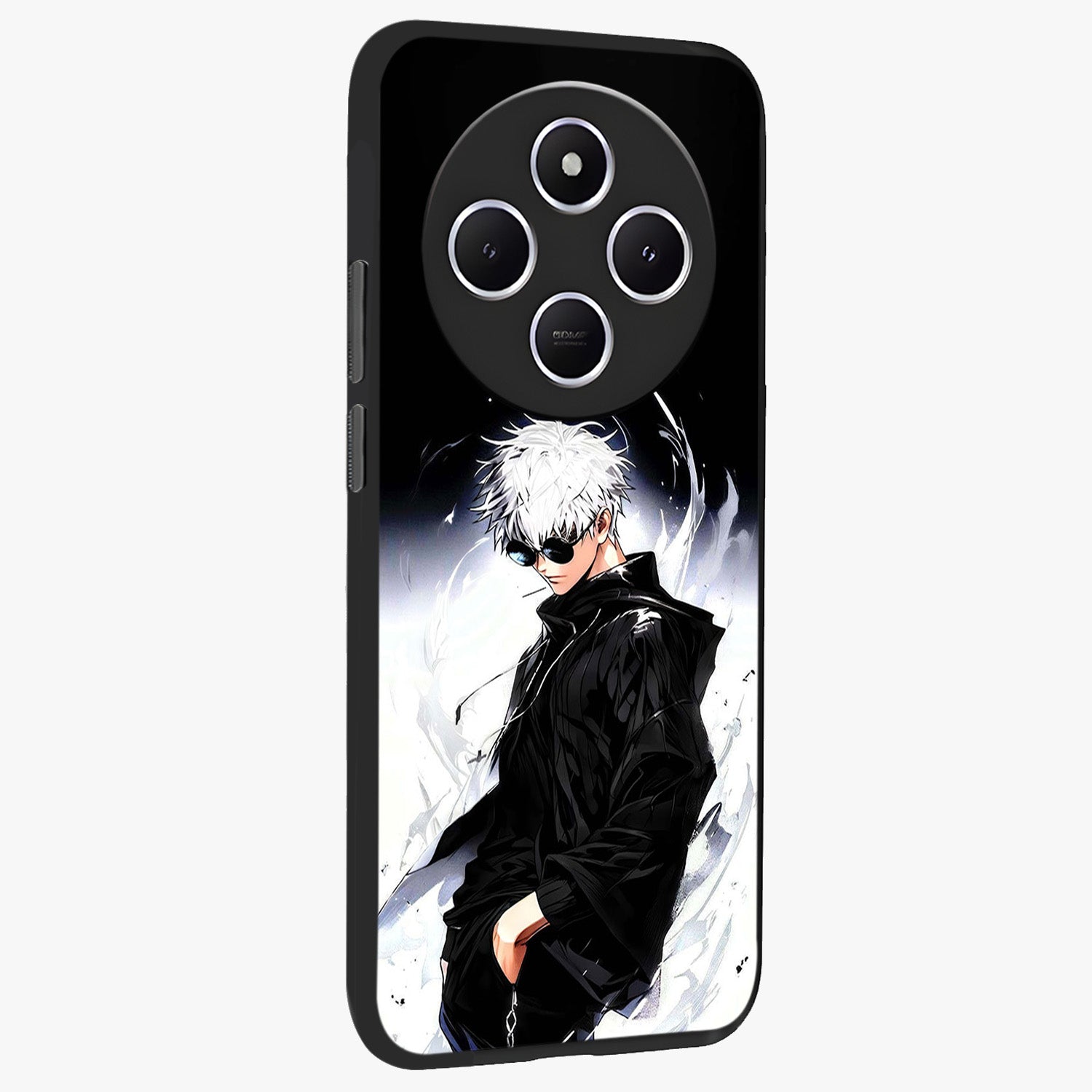 Limitless Shadow King Glass Case upright view showcasing bold shadow warrior artwork with epic fantasy theme.
