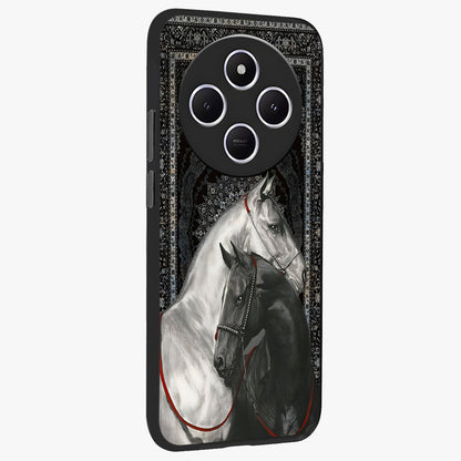 Majestic Ride Legacy Glass Case upright view showcasing dynamic ride inspired artwork with modern automotive theme.