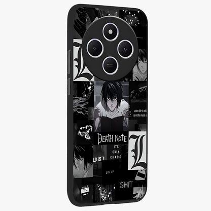 Midnight Chaos Mind Glass Case upright view showcasing expressive abstract artwork with bold dark theme.
