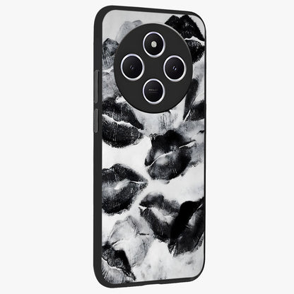 Midnight Kiss Marks Glass Case upright view showcasing stylish kiss mark artwork with trendy romantic theme.