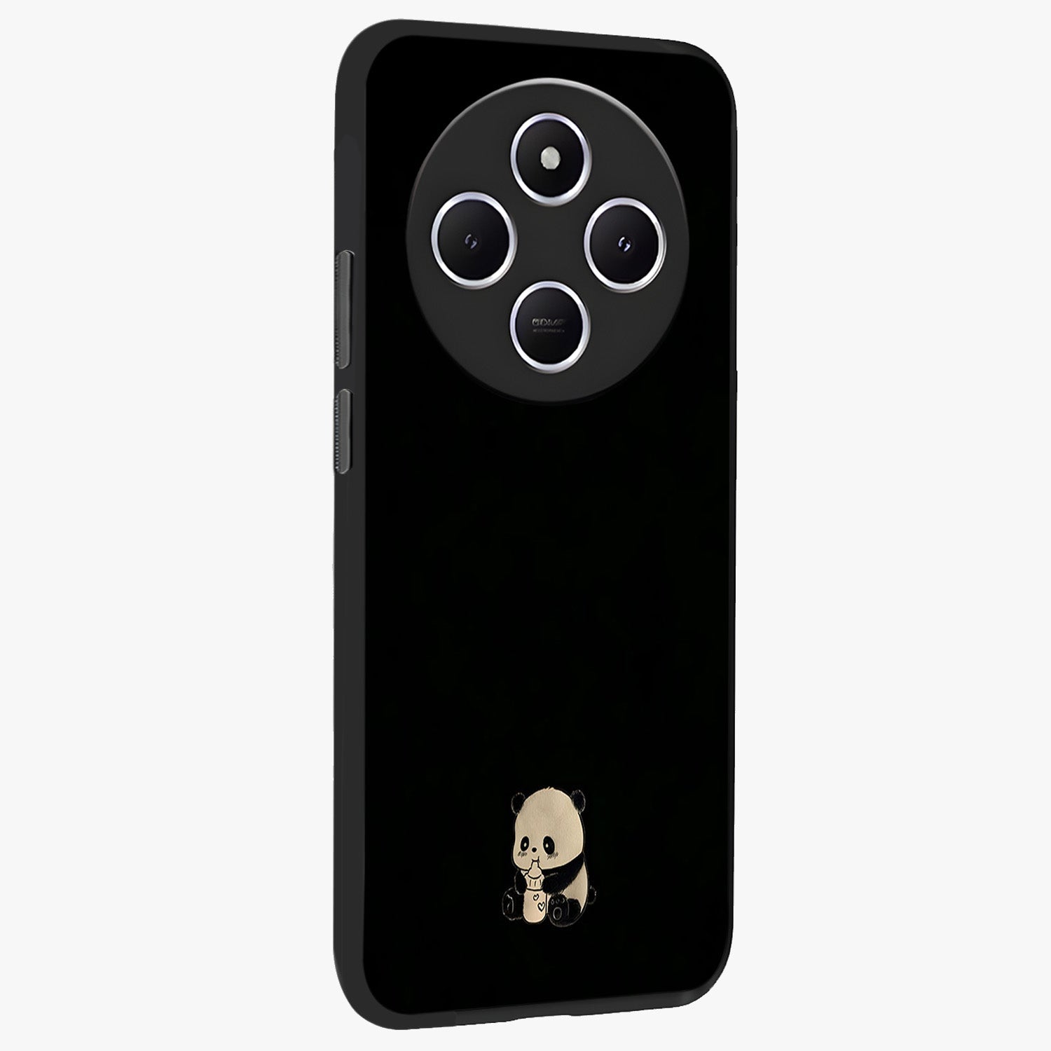 Midnight Panda Love Glass Case upright view showcasing charming panda artwork with playful romantic theme.
