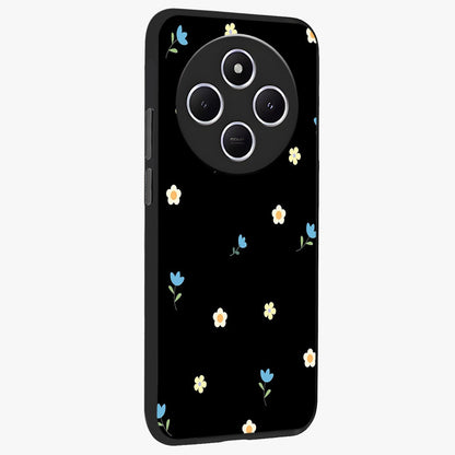 Minimal Petal Whispers Glass Case upright view showcasing elegant floral artwork with modern minimalist style.