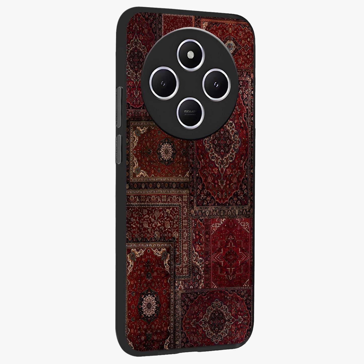 Persian Velvet Tale Glass Case upright view showcasing elegant Persian artwork with classic heritage theme.
