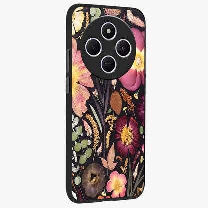 Petal Dream Tapestry Glass Case upright view showcasing detailed floral tapestry artwork with artistic nature theme.