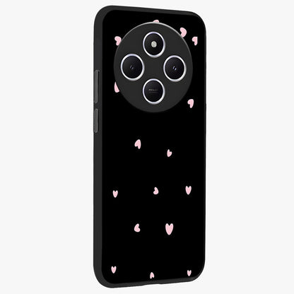 Pink Love Drops Glass Case upright view showcasing charming heart drop artwork with romantic playful theme.