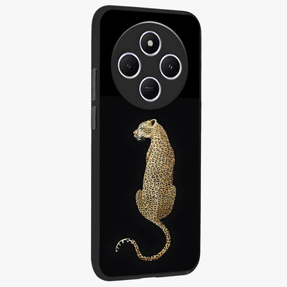 Regal Leopard Glass Case upright view showcasing striking leopard artwork with fierce wildlife theme.