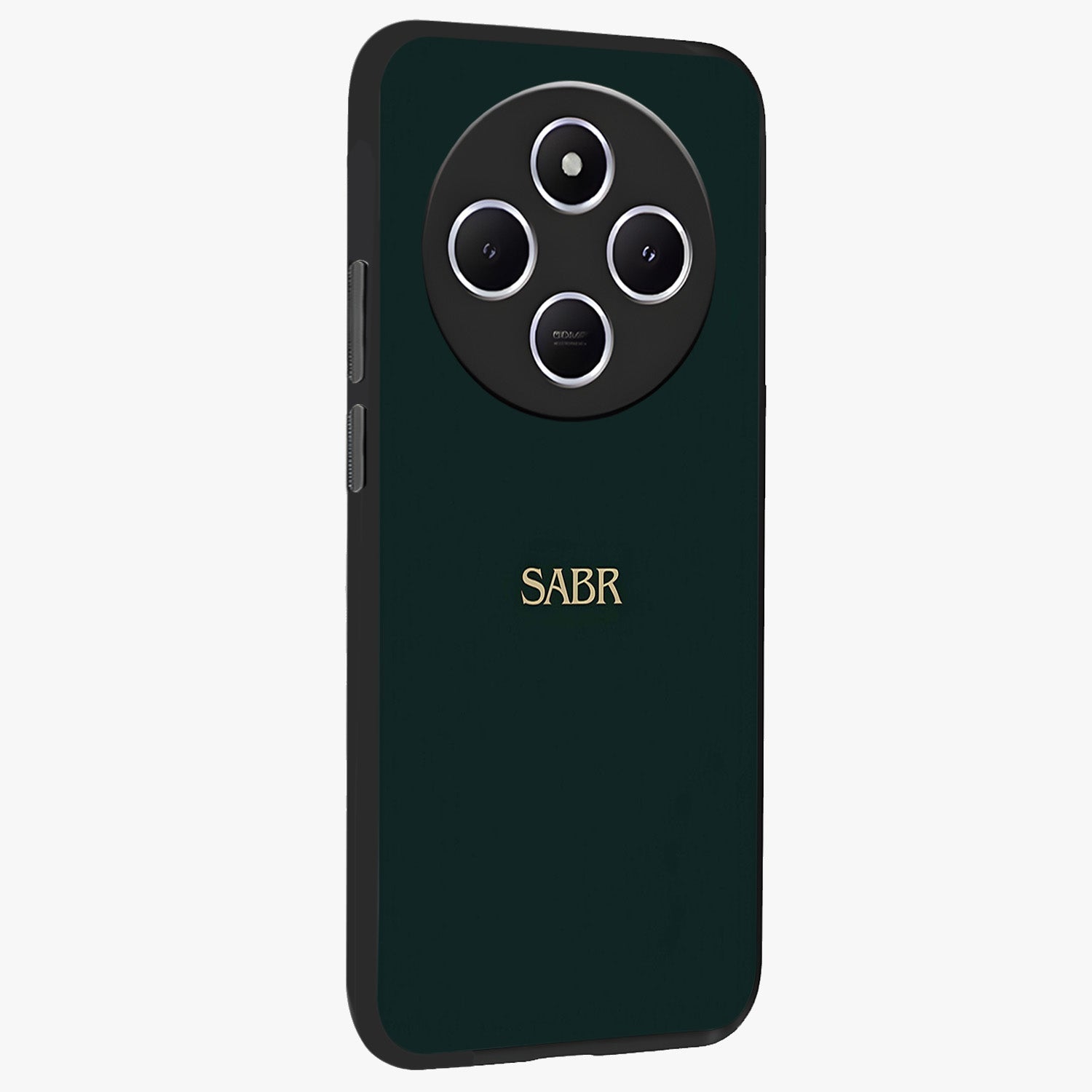 Sabr Minimal Patience Glass Case upright view showcasing calm minimalist artwork with motivational patience theme.