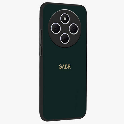 Sabr Minimal Patience Glass Case upright view showcasing calm minimalist artwork with motivational patience theme.