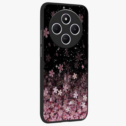 Small Starry Flowers Glass Case upright view showcasing charming floral artwork with dreamy starry theme.