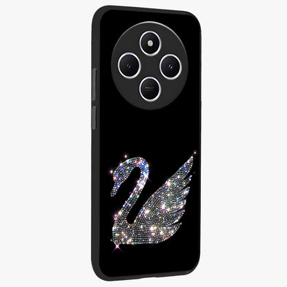 Starlit Swan Grace Glass Case upright view showcasing beautiful swan artwork with peaceful night themed design.