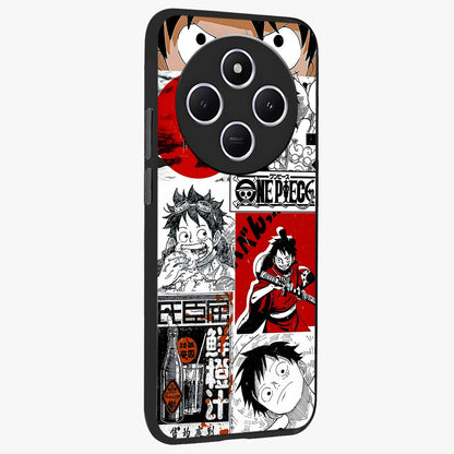 Strawhat Chaos Panels Glass Case upright view showcasing energetic anime artwork with bold adventure theme.