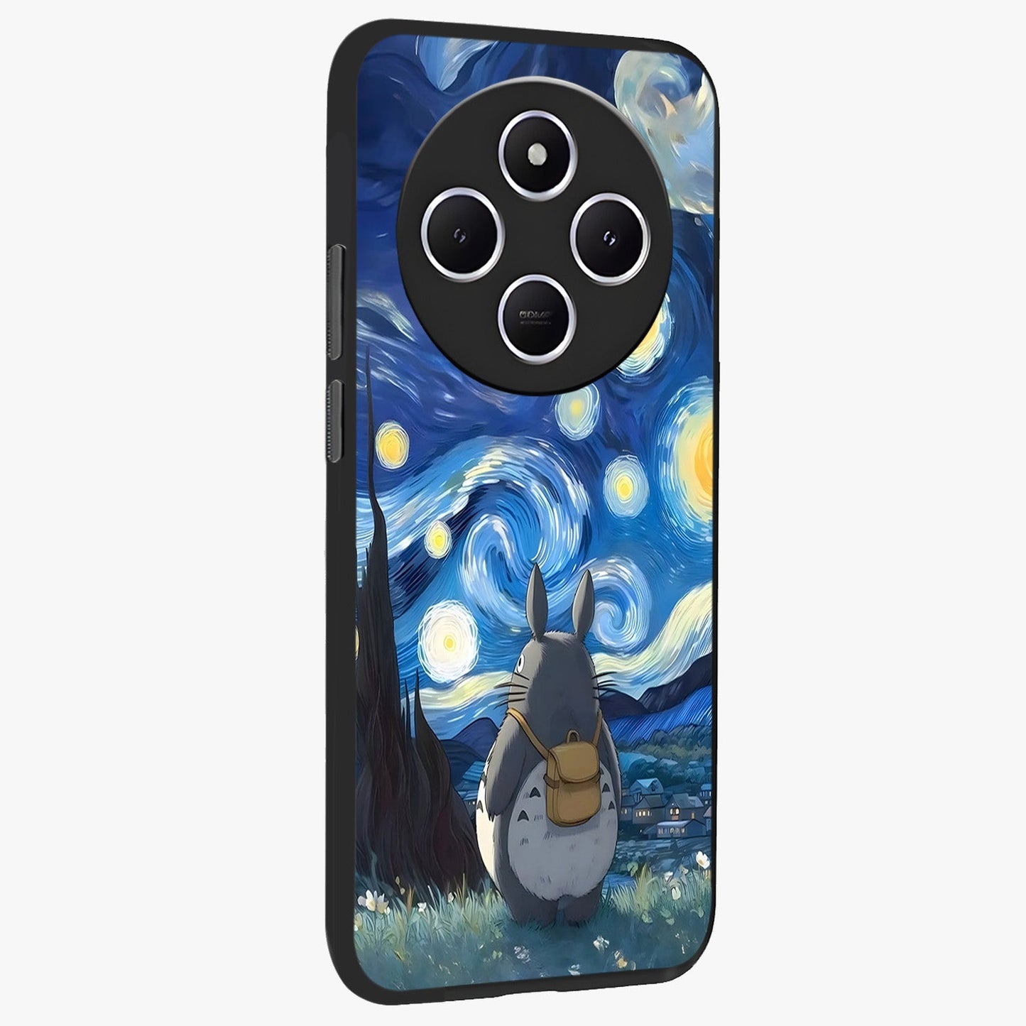 Totoro In Van Gogh Art Glass Case upright view showcasing creative character artwork with painterly artistic theme.