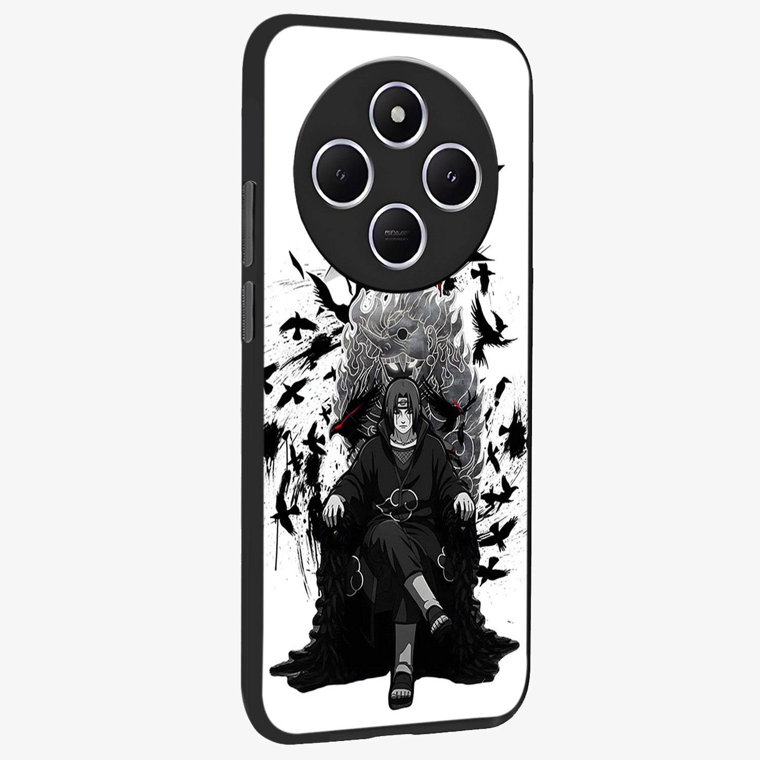 Uchiha Shadow Throne Glass Case upright view showcasing magical underwater galaxy artwork with vibrant cosmic theme.