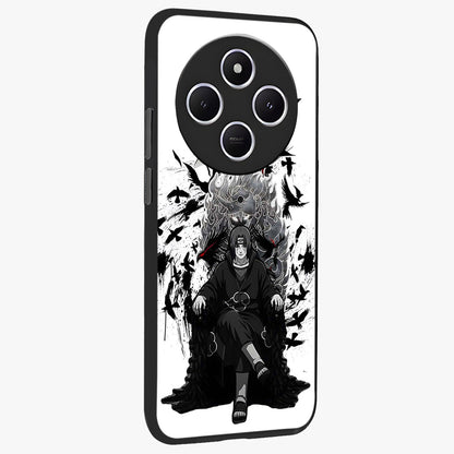 Uchiha Shadow Throne Glass Case upright view showcasing magical underwater galaxy artwork with vibrant cosmic theme.