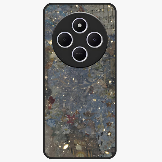 Aesthetic Astrolophia Glass Case showing flat back view with dreamy aesthetic design and glossy glass finish.