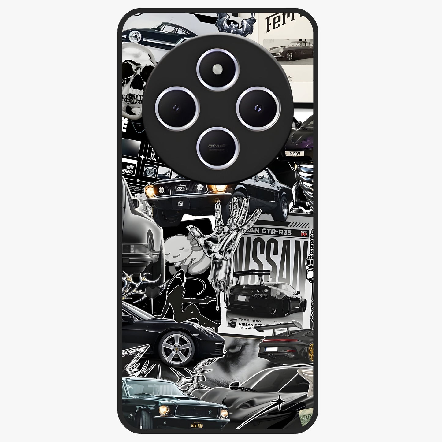Aesthetic Dark Love Glass Case showing flat back view with dark romantic artwork and glossy glass finish.